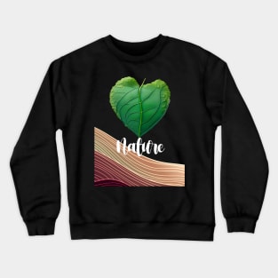 Love Nature No. 3: Green Valentine's Day on a Dark Background Crewneck Sweatshirt